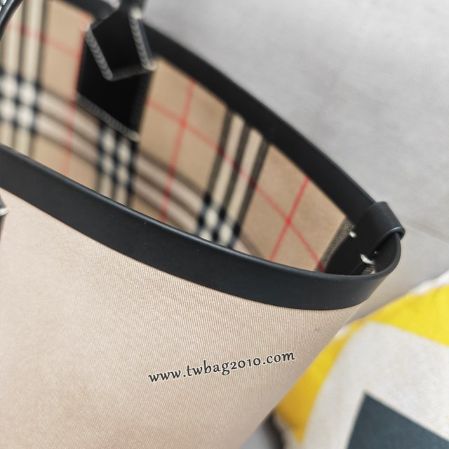 Burberry專門店新款中號托特包 巴寶莉棉質帆布手提購物袋 yxb1401